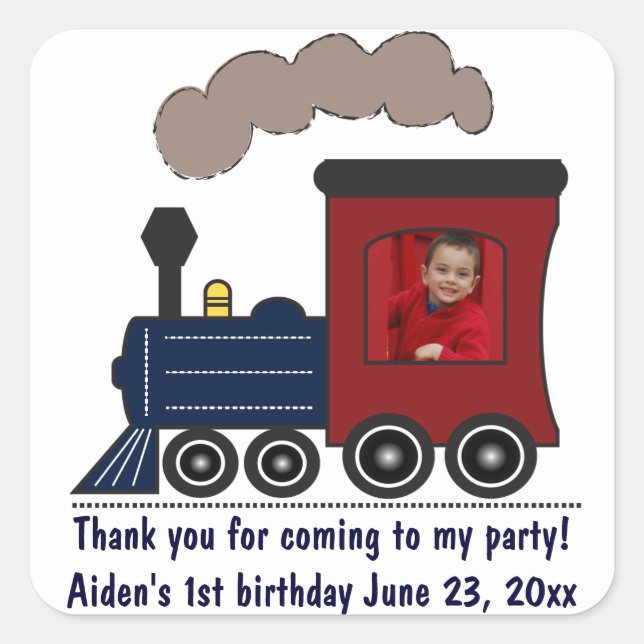 Stickers d'anniversaire du train Choo Choo (Devant)