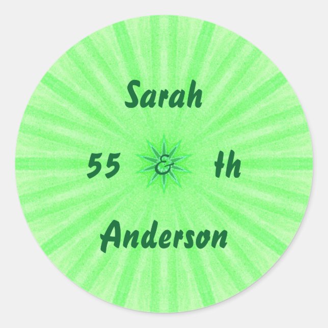 Stickers d'anniversaire Emerald Green Kaleidoscope (Devant)