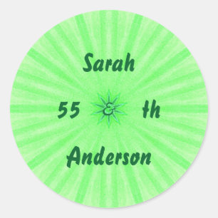 Stickers d'anniversaire Emerald Green Kaleidoscope