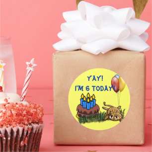 Stickers d'anniversaire léopard de 6 ans ultra mig