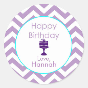Stickers d'anniversaire personnalisés Violet Chevr