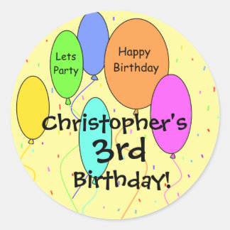 Stickers d'anniversaire pour enfants