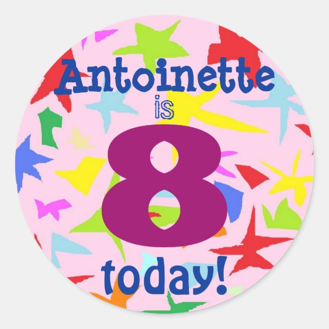 Stickers d'anniversaire pour fille (Devant)