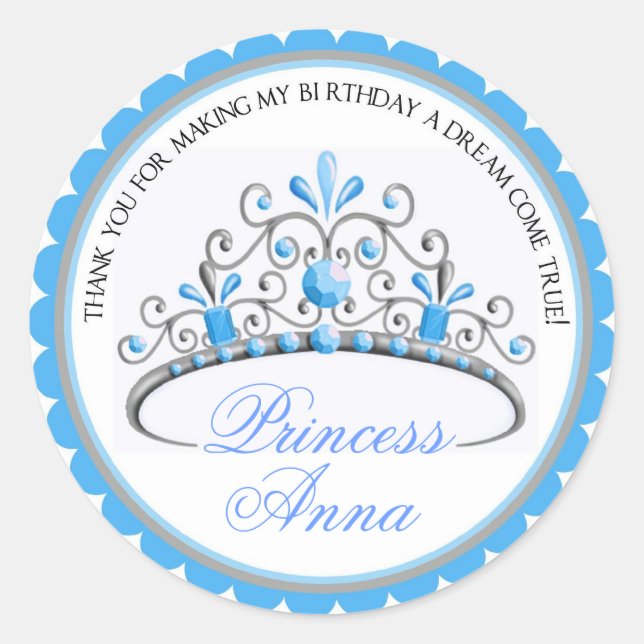 Stickers d'anniversaire Princess Tiara (Devant)