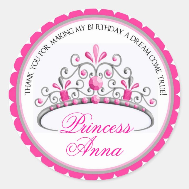 Stickers d'anniversaire Princess Tiara (Devant)