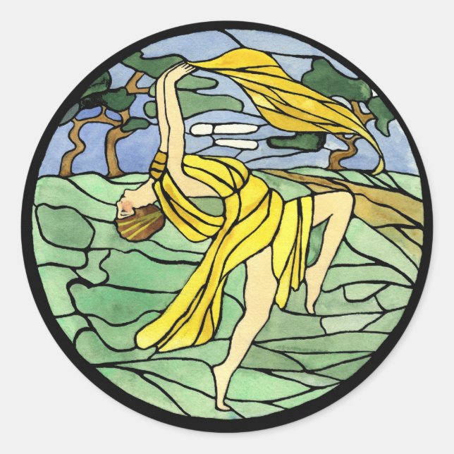 Stickers Danseuse en verre vintage (Devant)