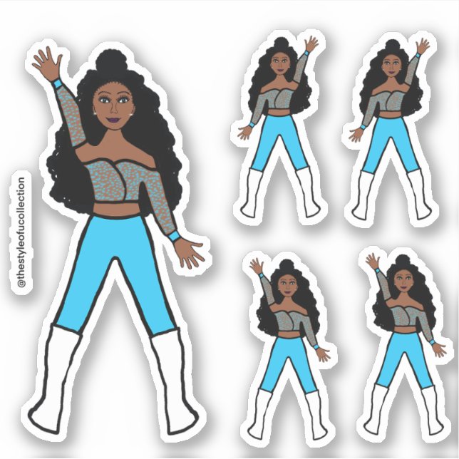 Stickers Danseuse Turquoise N° 1 (Devant)