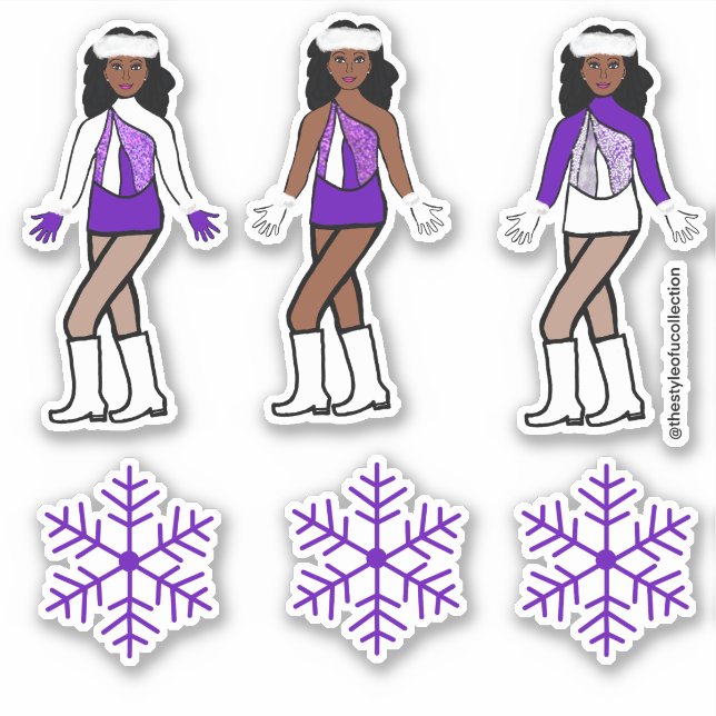 Stickers Danseuse violette hiver #1 (Devant)