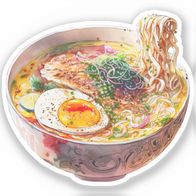 Stickers d'art de soupe minuscule coréen Ramen (Recto)