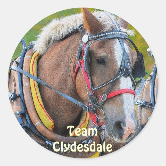 Stickers d'art équin Clydesdale Draft Horse (Devant)