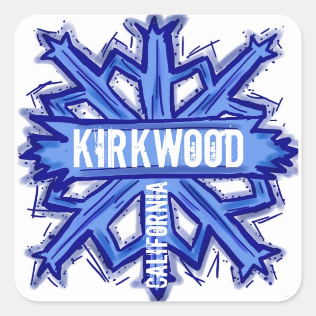 stickers d'art flake bleu de Kirkwood Californie (Devant)