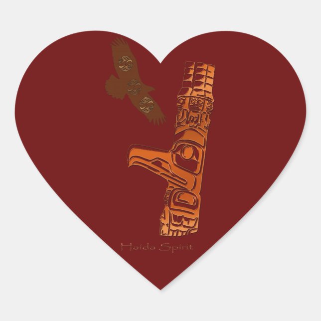 Stickers d'art HAIDA SPIRIT Aigle & Totem Poteau (Devant)