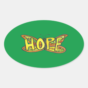 Stickers d'art inspiré de Hope Butterfly Word