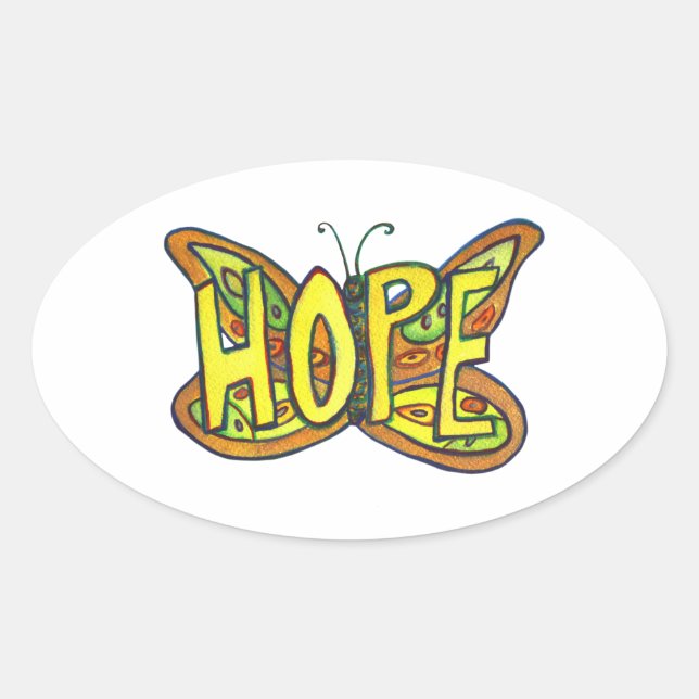 Stickers d'Art inspiré Hope Butterfly Word (Devant)