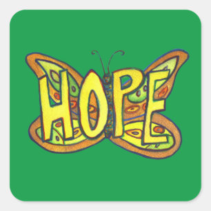 Stickers d'Art inspiré Hope Butterfly Word