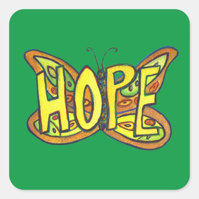 Stickers d'Art inspiré Hope Butterfly Word (Devant)