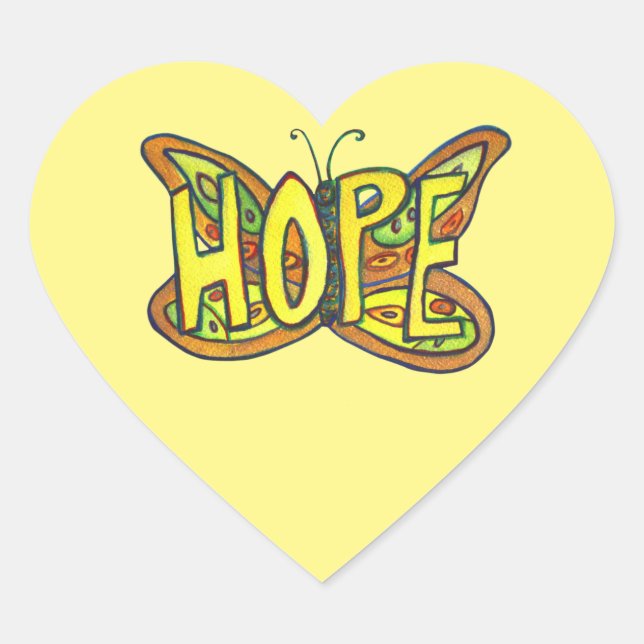Stickers d'Art inspiré Hope Butterfly Word (Devant)