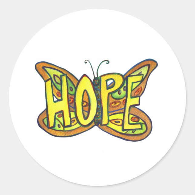Stickers d'Art inspiré Hope Butterfly Word (Devant)