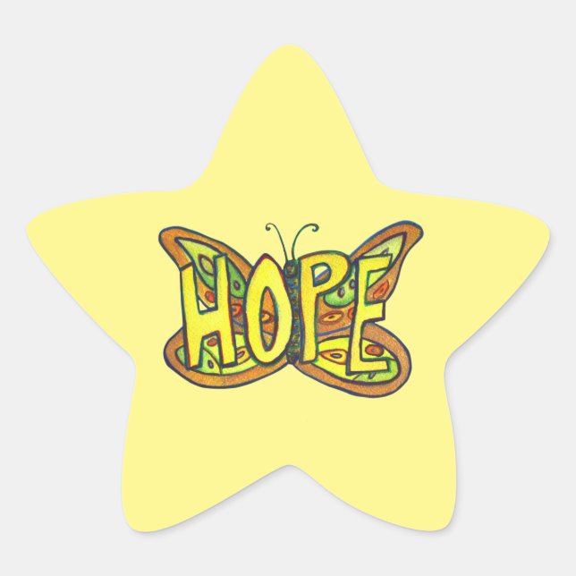 Stickers d'Art inspiré Hope Butterfly Word (Devant)