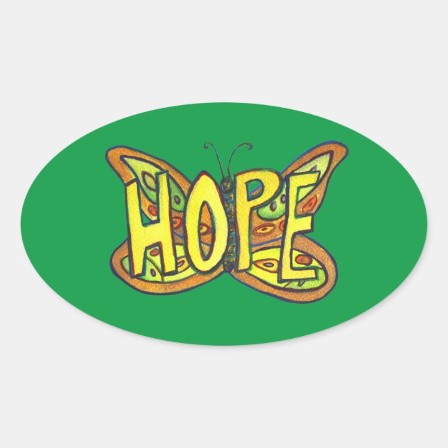 Stickers d'Art inspiré Hope Butterfly Word (Devant)