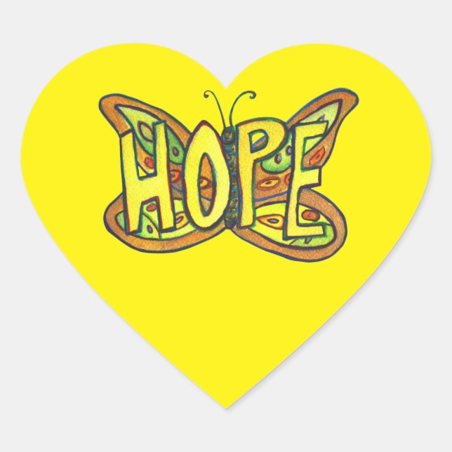 Stickers d'Art inspiré Hope Butterfly Word (Devant)