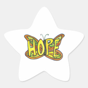 Stickers d'Art inspiré Hope Butterfly Word