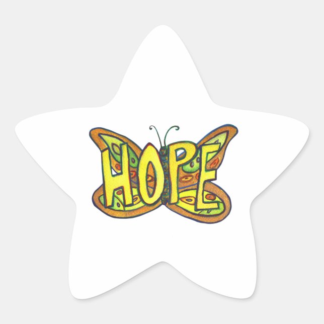 Stickers d'Art inspiré Hope Butterfly Word (Devant)