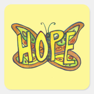 Stickers d'Art inspiré Hope Butterfly Word