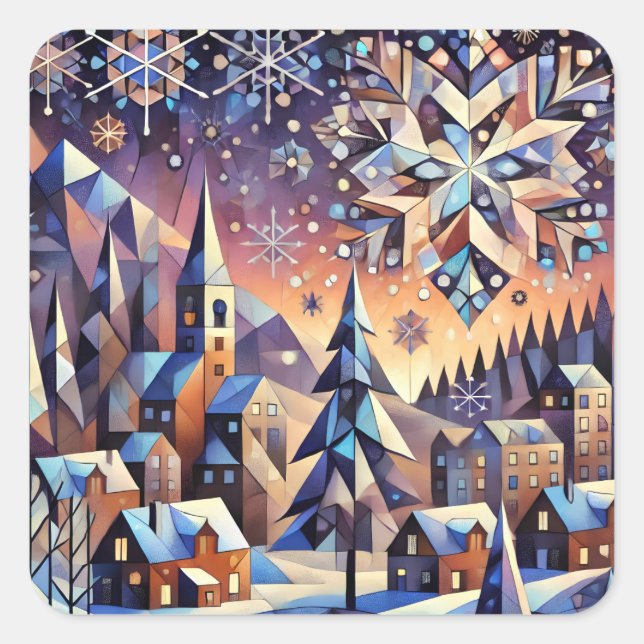 Stickers d'art nocturne d'hiver (Devant)