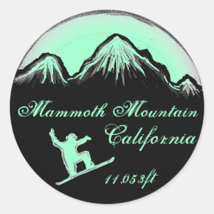 stickers d'art snowboard de Mammoth Mountain Calif