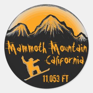 stickers d'art snowboard de Mammoth Mountain Calif