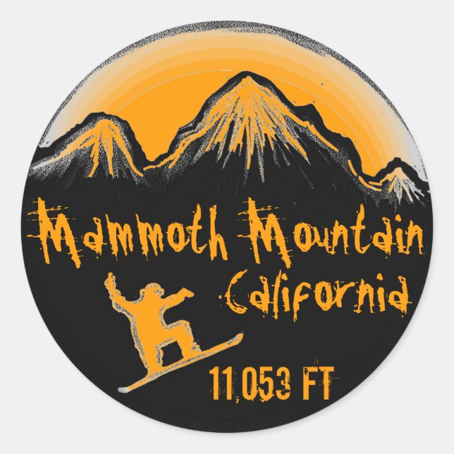 stickers d'art snowboard de Mammoth Mountain Calif (Devant)