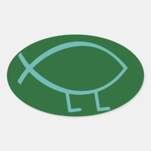Stickers Darwin Fish (vert et bleu, plus grand)