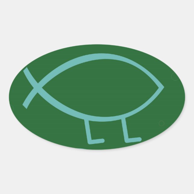 Stickers Darwin Fish (vert et bleu, plus grand) (Devant)