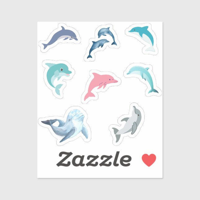Stickers Dauphins (Feuille)