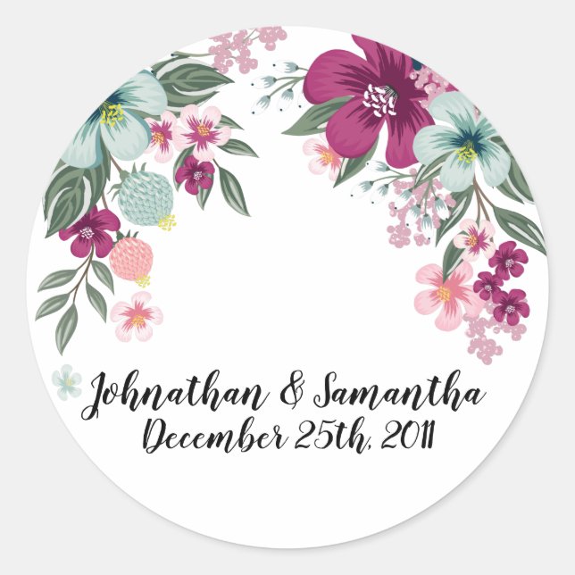 Stickers de 20 à 1,5 po Favor Fleurs tropicales en (Devant)