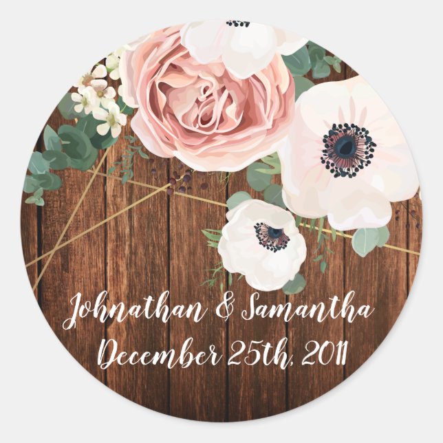 Stickers de 20 à 1,5 po Favor Rose de jardin géomé (Devant)