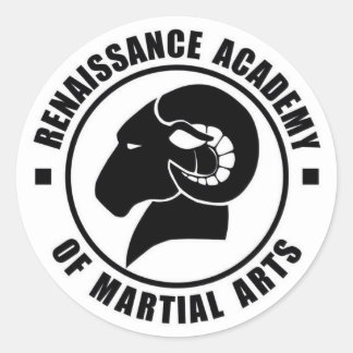 Stickers de 3 pouces, série de six, blanc sur logo