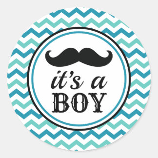 Stickers de Baby shower de moustache Little Man -