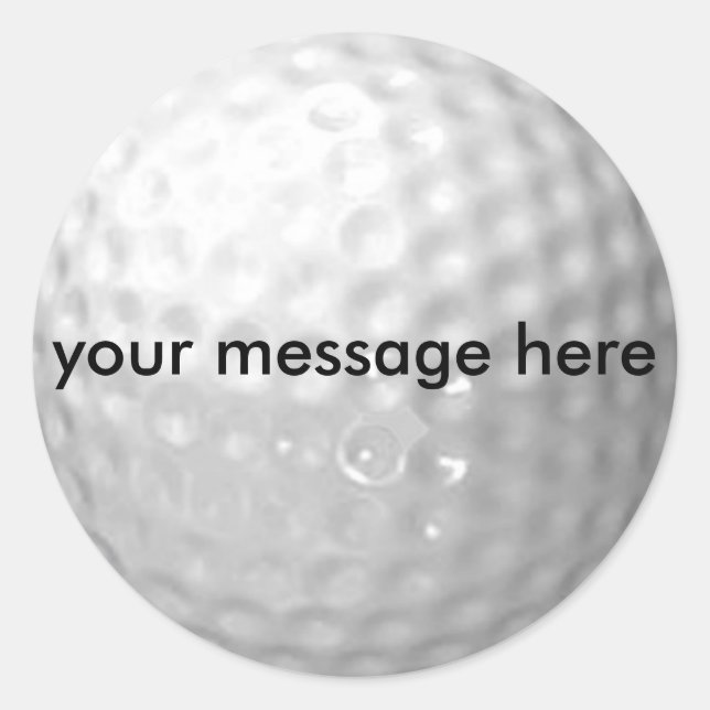 Stickers de balle de golf à message personnalisé (Devant)
