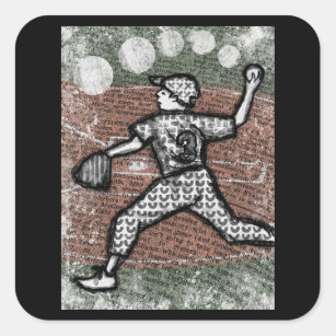 Stickers de baseball Pitcher Little League Boy