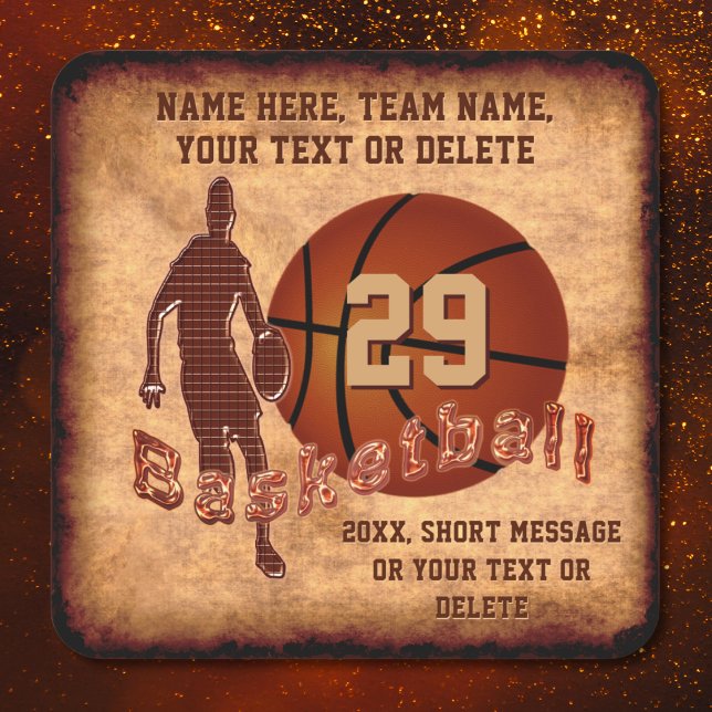 Stickers de basket-ball à look Vintage cool (Basketball Stickers. Basketball favor bag ideas. Basketball favor stickers. Basketball party ideas.)