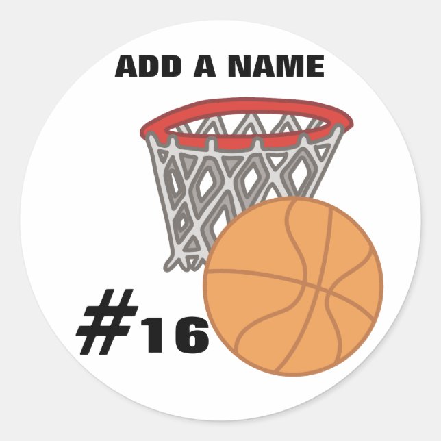 Stickers de basket-ball personnalisables (Devant)