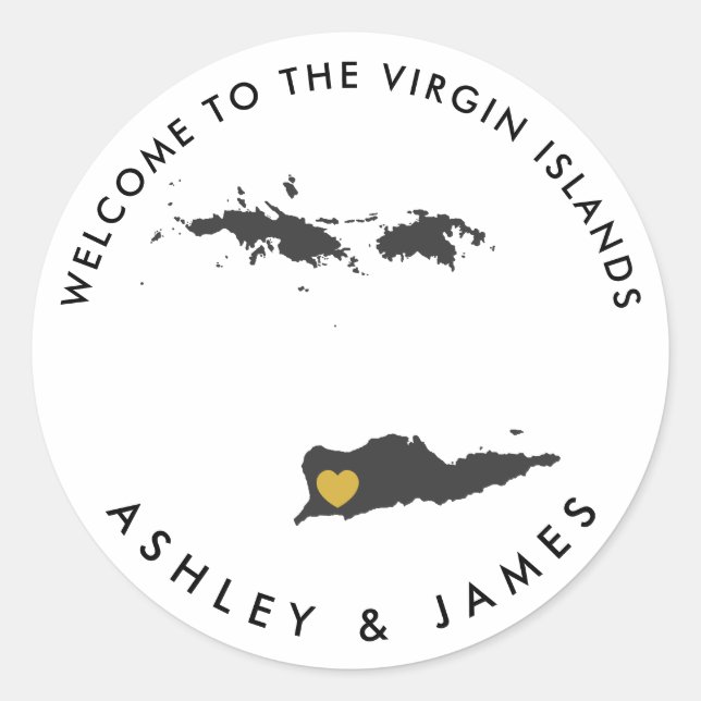 Stickers de bienvenue Mariage des Îles Vierges, Fa (Devant)