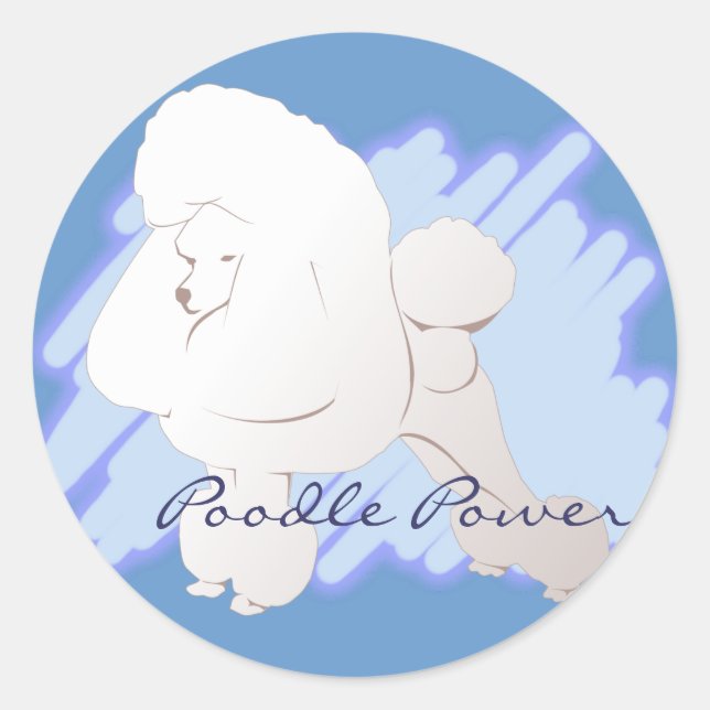 Stickers de caniche blanc (Devant)