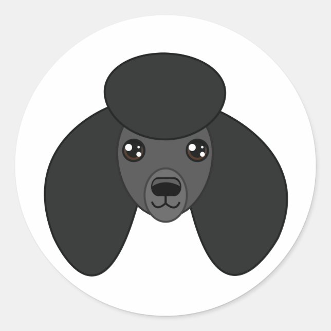 Stickers de caniche noir (Devant)