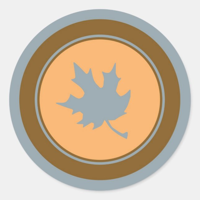 stickers de cercle de feuilles d'orange gris foncé (Devant)