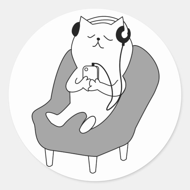 stickers de chat musique (Devant)