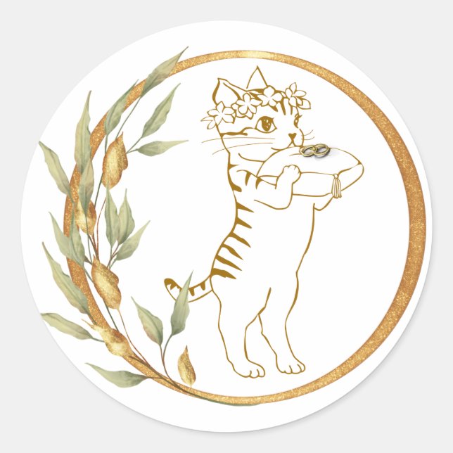 Stickers de chats à anneaux mariages (Devant)