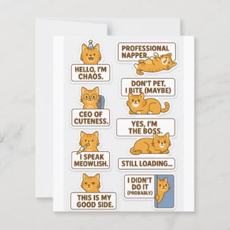 "Stickers de chats amusants et mignons - Scrapbook